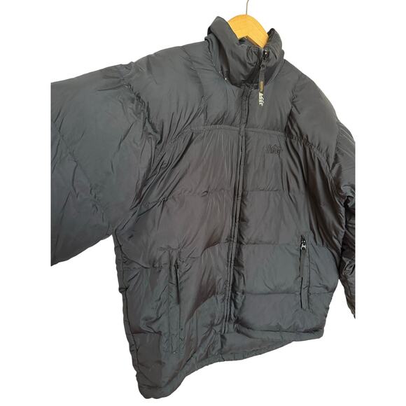 REI Goose Down Puffer Jacket Women’s Size M Black Zip Up Outdoor Insulated - Picture 4 of 8